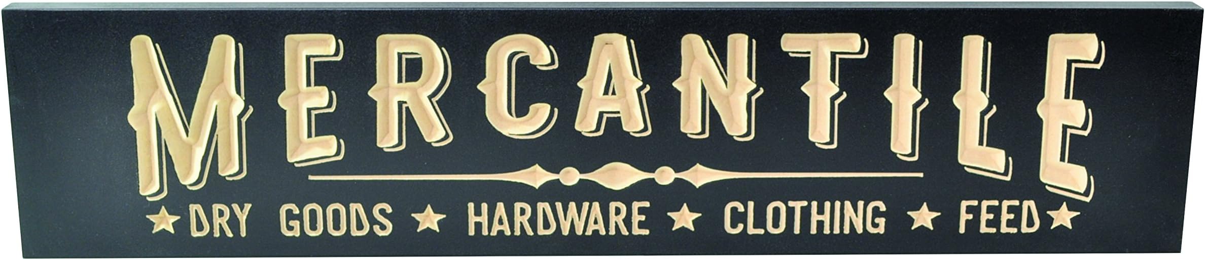 Mercantile Engraved Wood Wall Sign 5x24