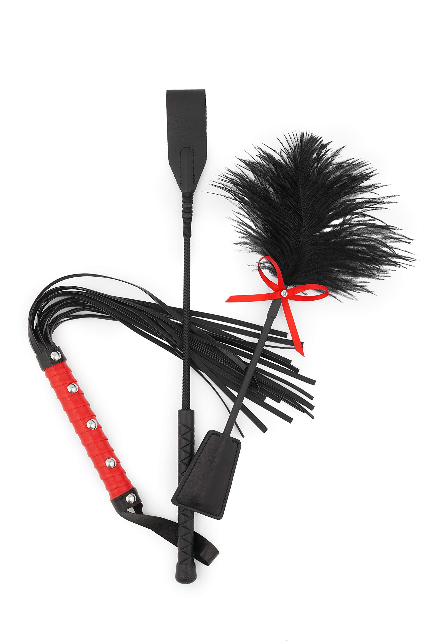 Buy MALINERO Horse Riding Crop, Equestrian Whip, Feather Tickler Whip