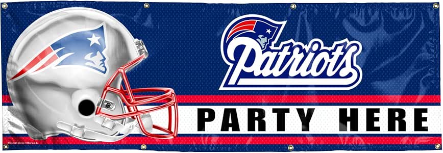 Amazon.com : NFL New England Patriots 2 by 6-Feet Vinyl Banner : Sports Fan Wall Banners ...