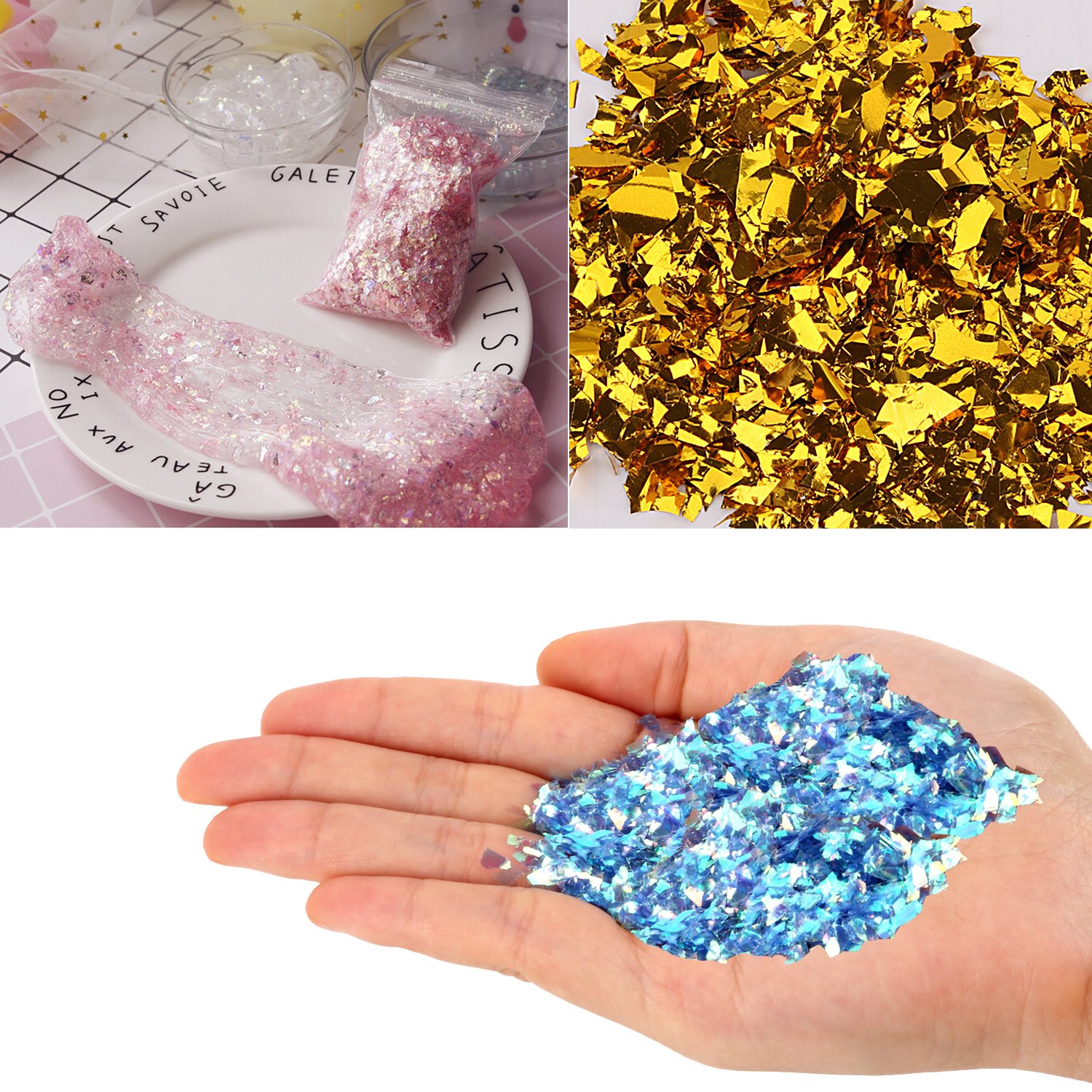 Foam Beads for Slime, Outgeek 26 Pack 13oz Slime Supplies Kit includes Foam Balls, Fishbowl Beads, Glitter Sugar Papers, Fruit Slices, Slime Tools for DIY Slime Making