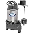 Superior Pump 92571 1/2 HP Stainless Steel and Cast Iron Sump Pump with Vertical Switch, .5 hp