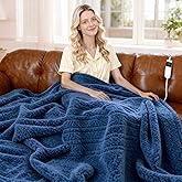 Heated Blanket Heated Throw, Electric Blanket 50"x60" Heating Blanket with 8 Hours Auto Off 10 Fast Heating Levels Machine Washable Sherpa Heated Blanket with Overheating Protection