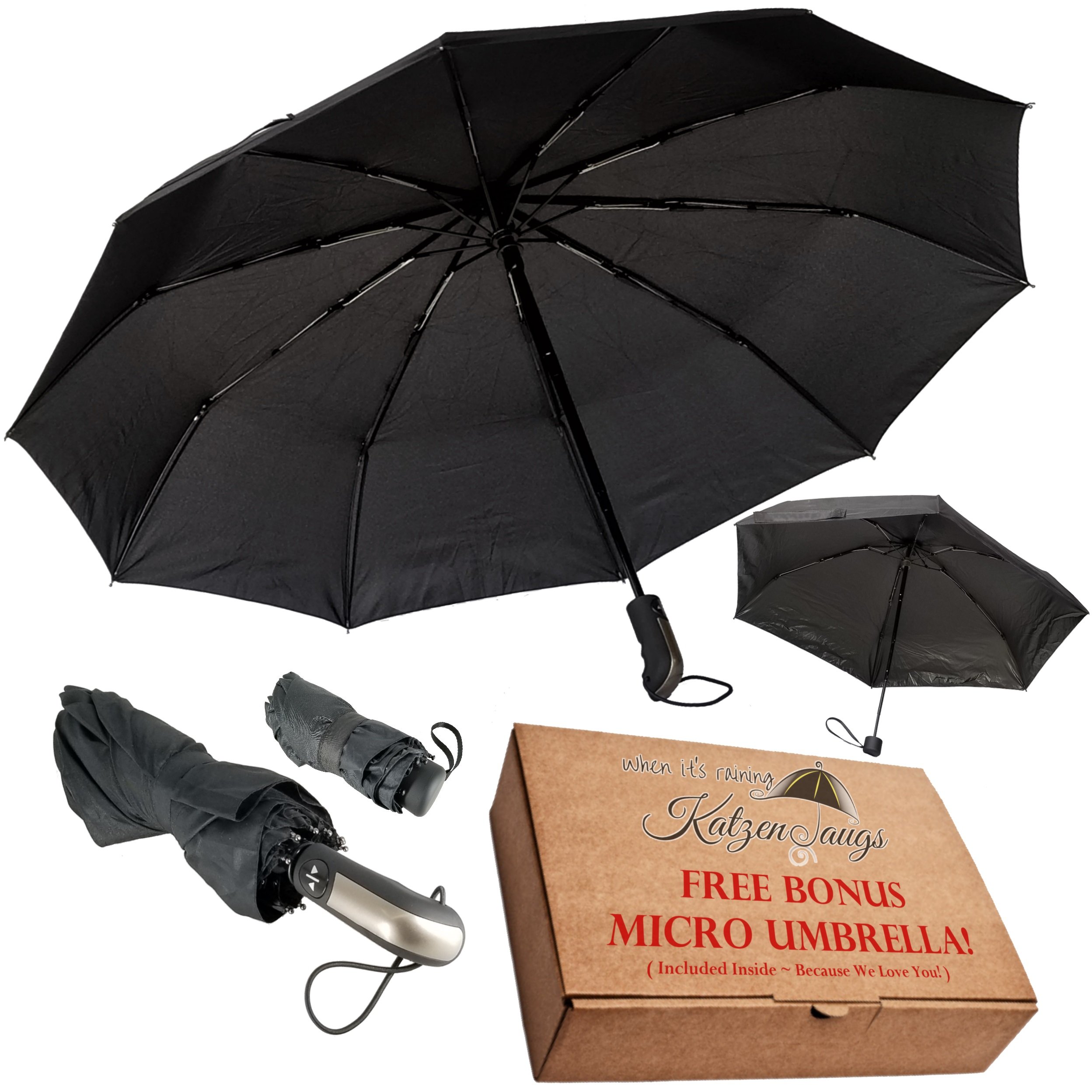 Genius Pack Micro Travel Umbrella v3.0 Improved Frame NoHassle Locking