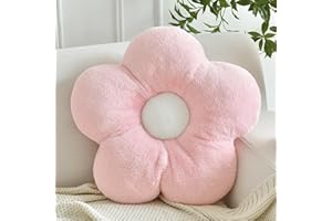 ZCNYCLAM Pillows, Soft Flower Shaped Pillow with Home Decorative for Couch Chair Bed,Flower Floor Throw Pillows for Adults Bedroom Living Room (Pink, 19.6 Inches)