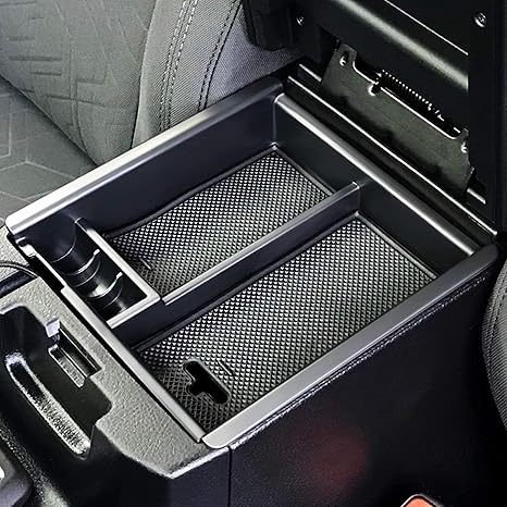 Anngrowy Center Console Organizer For Toyota Tacoma 2016 2017 2018 2019 2020 Insert Abs Black Organizer Tray With Textured Anti Slip Tray Liners