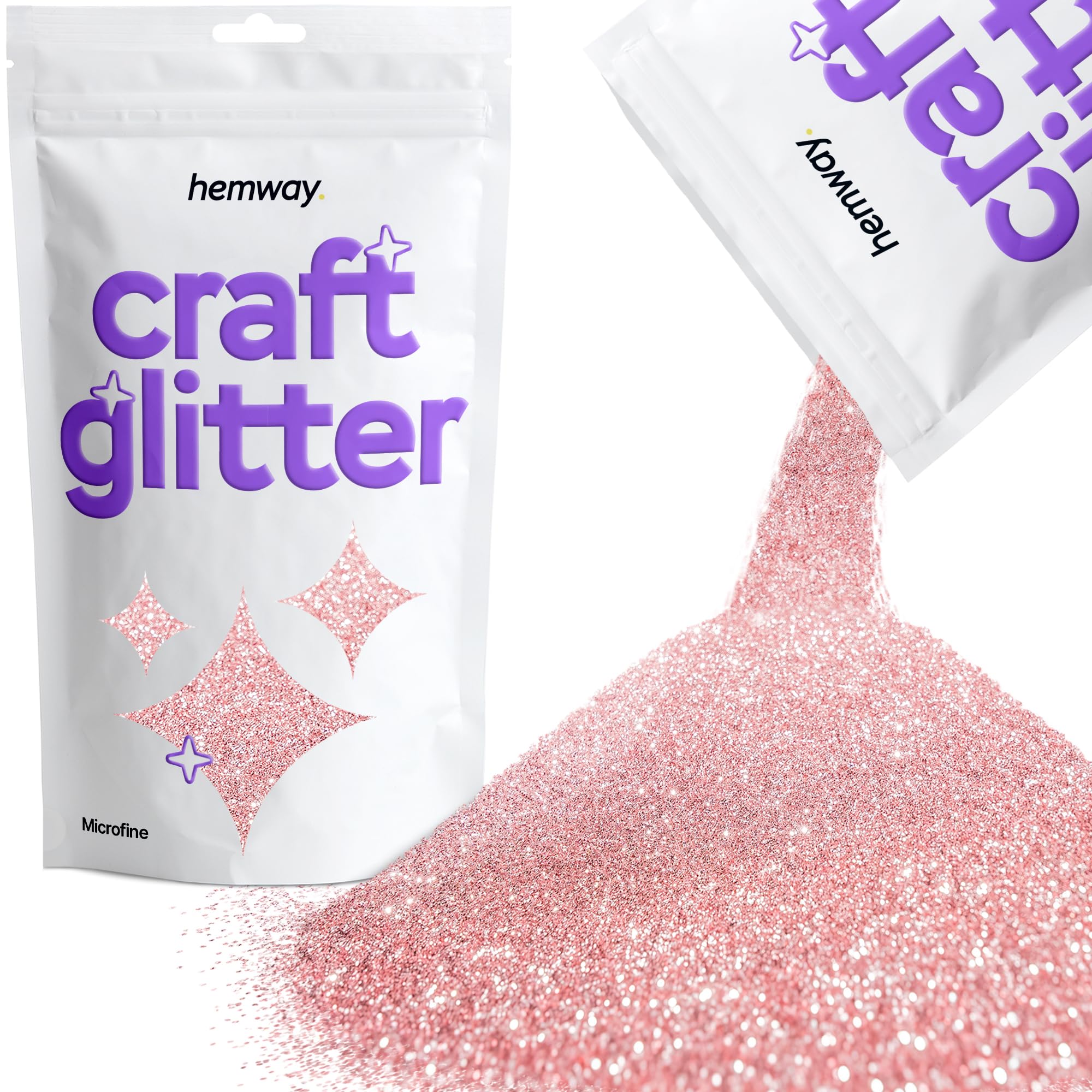 Hemway Craft Glitter Light Rose Gold 100g Microfine Glitter for Crafts, Resin, Cosmetic, Nail, Face, Body, Festival, Tumblers, Art, Candle, Crafting — image 1