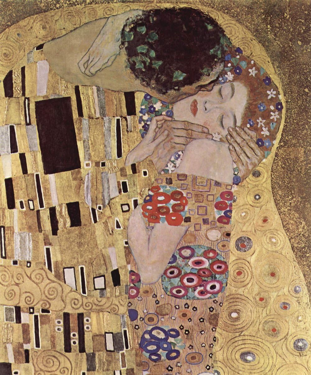 Gustav Klimt - The Kiss Lovers - Extra Large - Matte - Black Frame Vintage Wall Art Poster Picture Giclee Artwork Modern Contemporary & Fine Art Print