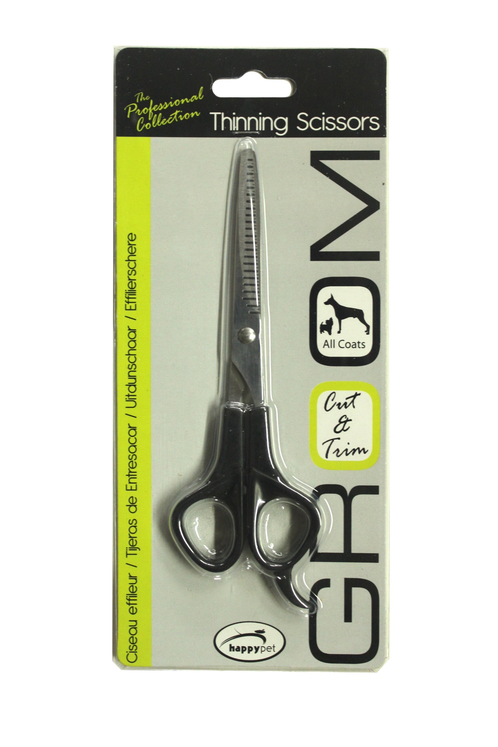 Happy Pet Groom Thinning Scissors for Dogs Comfortable Grip Durable Lightweight Long Short Hair Cutting Trimming Tool for All Coat Types 10734
