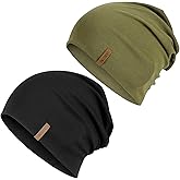 Slouchy Beanie for Women Cotton Beanies Hats Men Lightweight Soft Chemo Headwear Warm Skull Cap for All Seasons