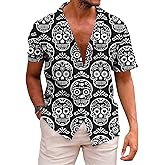 KYKU Mexico Shirt for Men Funny Beach Shirts Hawaiian Button Down Short Sleeve