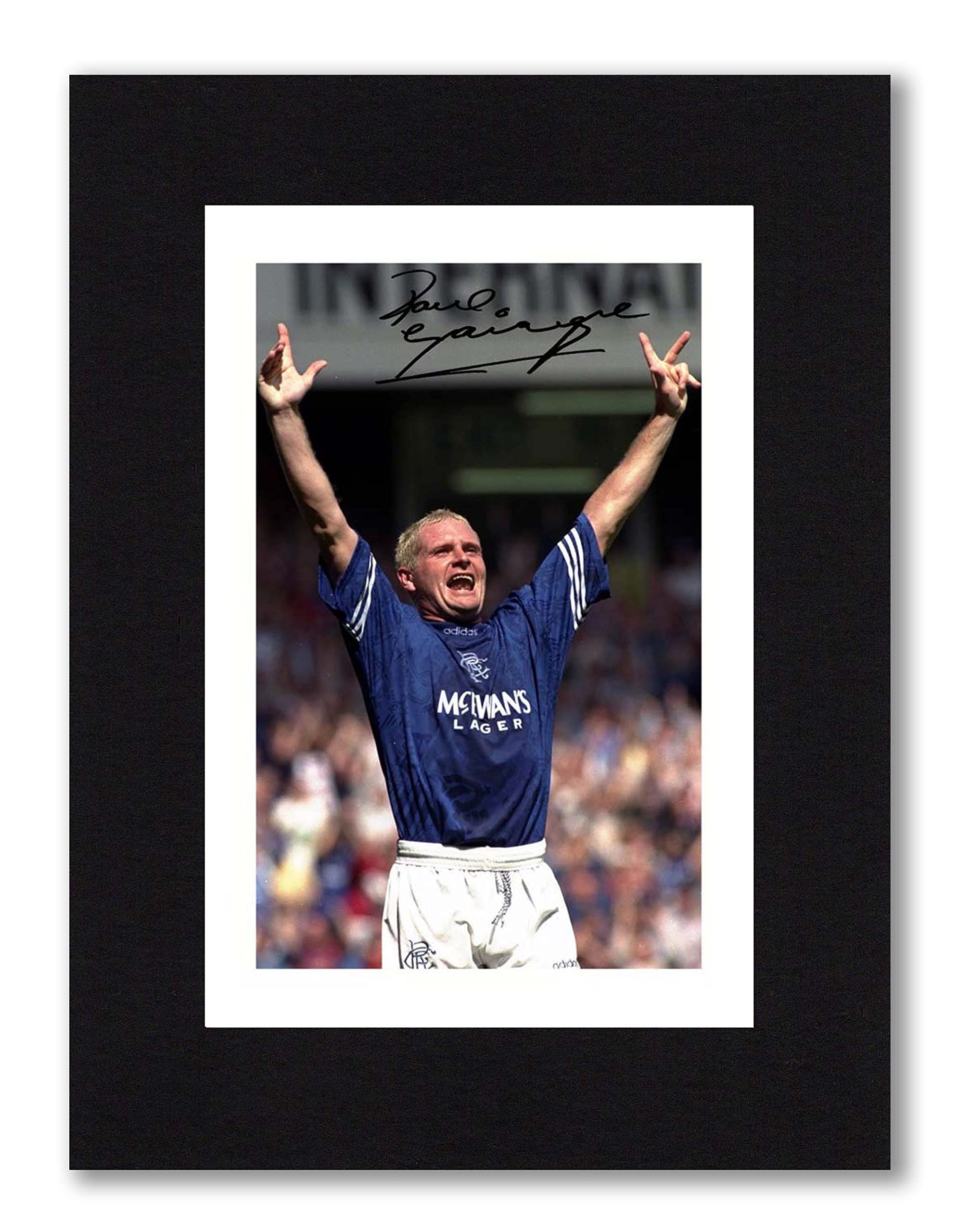 PAUL GASCOIGNE Signed Mounted Photo Print Pre Printed Signature Rangers Autograph Gift, Ready To Be Framed, 8 x 6 Inches - 203.2 x 152.4 mm