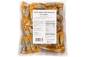 Golden Bonbon Italian Soft Almond Nougat Candy, Individually Packed Chewy, Gluten Free Nougat, Full of Almonds, Halal Candy (16 Oz, Almond Orange)