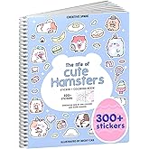 Hamster 300+ Sticker Book by Cupkin Cute Coloring & Sticker Activity Book, 8 Stickers Scenes, Children's Crafts for Toddlers 2-8 Years, Toddler Airplane Travel Essentials, Valentines Gifts for Kids