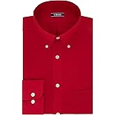IZOD mens Regular Fit Stretch Solid Button Down Collar Dress Shirt, Crimson, 18 -18.5 Neck 34 -35 Sleeve XX-Large US