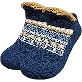 Vebroert Fuzzy Slipper Socks for Men - Women Warm Cozy Fleece Ultra-thick Gripper Winter Fluffy Non Slip Grip Comfy Socks for Home Indoor Floor