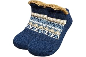Vebroert Fuzzy Slipper Socks for Men - Women Warm Cozy Fleece Ultra-thick Gripper Winter Fluffy Non Slip Grip Comfy Socks for Home Indoor Floor