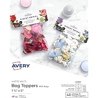 Amazon.com: Avery 22801 Printable Bag Toppers with Bags44; 1.75 x 544 ...