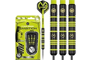 Winmau Michael Van Gerwen MvG Ambition Brass Steeltip Darts Set 24g with MvG Flights and Nylon Shafts (Stems)