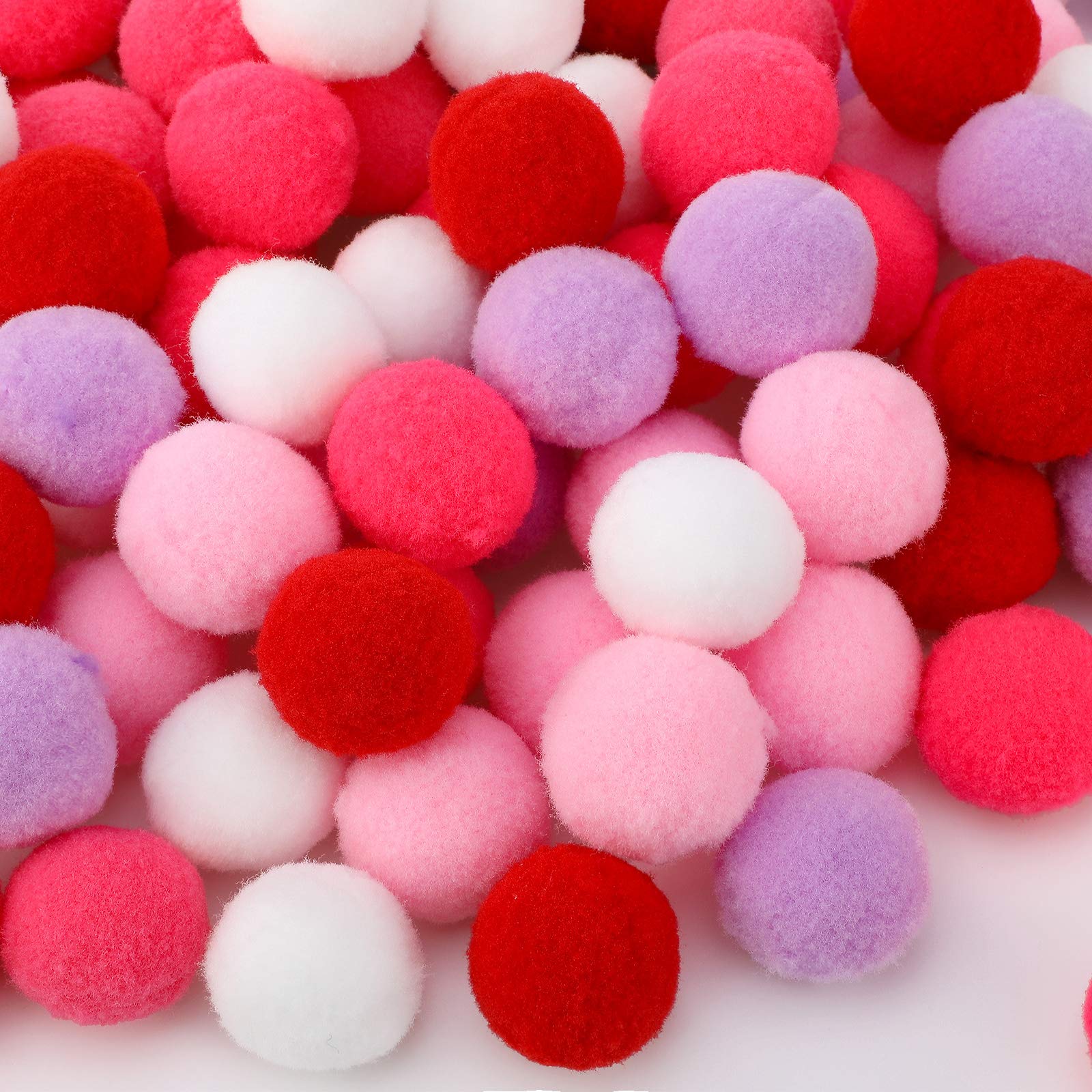Photo 1 of 120 Pieces Valentine's Day Felt Balls 3 cm Colorful Pompom Felt Balls Handmade Felted Pompom Garlands for Valentine's Day DIY Decoration Supplies