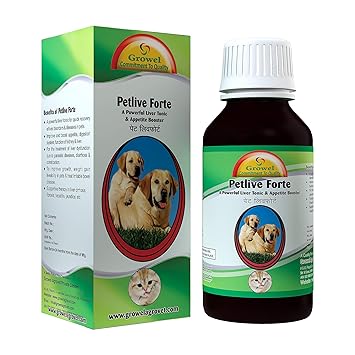 Growel Petlive Forte Liver Tonic and Appetite Booster for Dog, Puppy and Cat (100 ml)