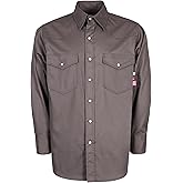 KONRECO FR Shirts for Men 6.5oz Lightweight Work Uniform Flame Resistant Welding Shirt/Water & Stain Repellent