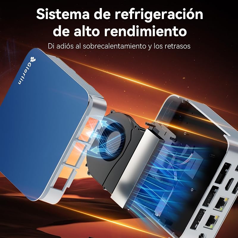 Mini PC Ryzen 5 6600H (Vence 7430U/5825U), SSD 16G LPDDR5 512G NVMe, Mini Computador de Secretária com Ecrã Triplo 4K, WiFi 6 BT5.3 Dual LAN