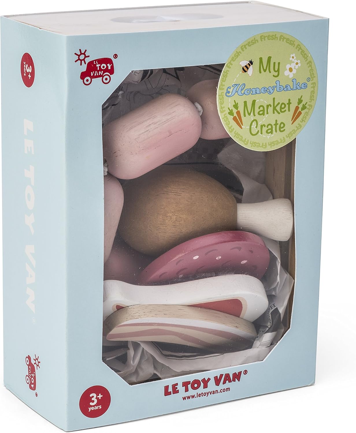Le Toy Van TV189 Wooden Toy, Market Meat Crate, Multicoloured, Small - Image 4