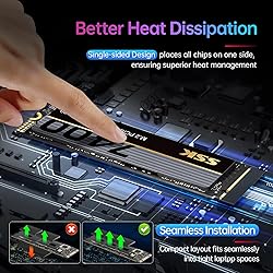 SSK M.2 NVMe SSD 4TB, PCIe Gen 4.0 x4 M.2 2280 SSD