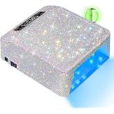 UV Light for Gel Nails, Cordless UV Nail Lamp, Professional Salon &amp; Home | 39 Beads | 96W | 6000mAh Rechargeable | Smart Sensor | Detachable Base | 4 Timers | Rhinestone White Sparkly