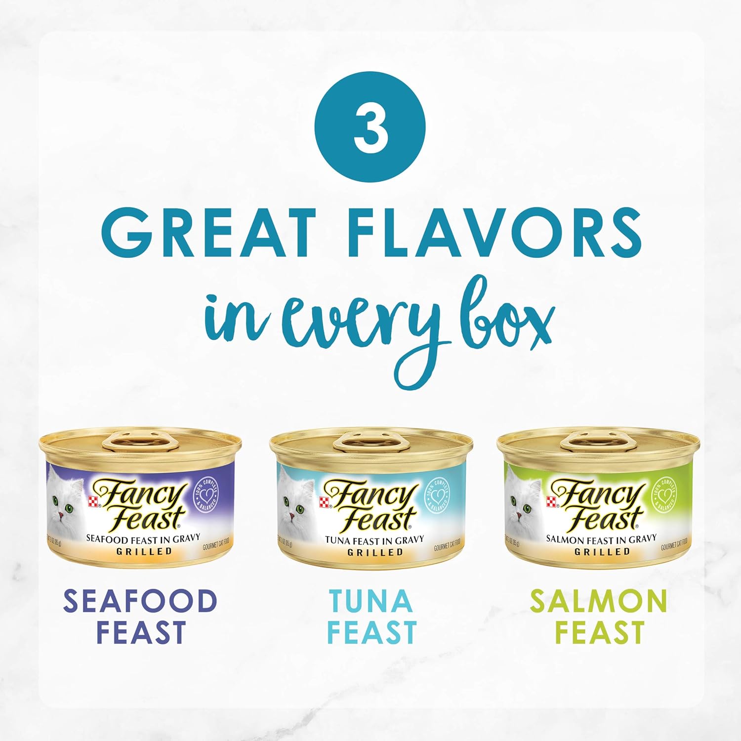 Purina Fancy Feast Gravy Wet Cat Food Variety Pack, Seafood Grilled Collection - (24) 3 oz. Cans : Canned Wet Pet Food : Pet Supplies