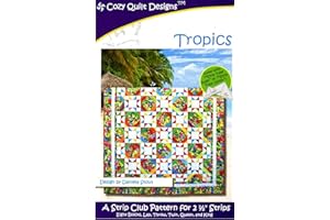 Tropics Quilt Pattern, Jelly Roll 2.5" Strip Friendly, Cozy Quilt Designs, 6 Size Options