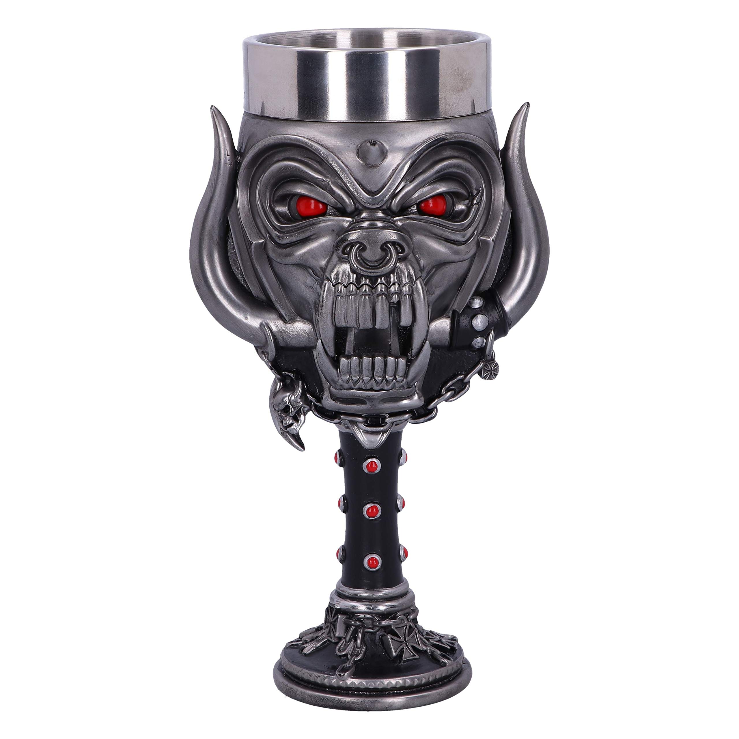 Nemesis Now Officially Licensed Motorhead Snaggletooth Warpig Goblet Glass, Silver, 20.5cm