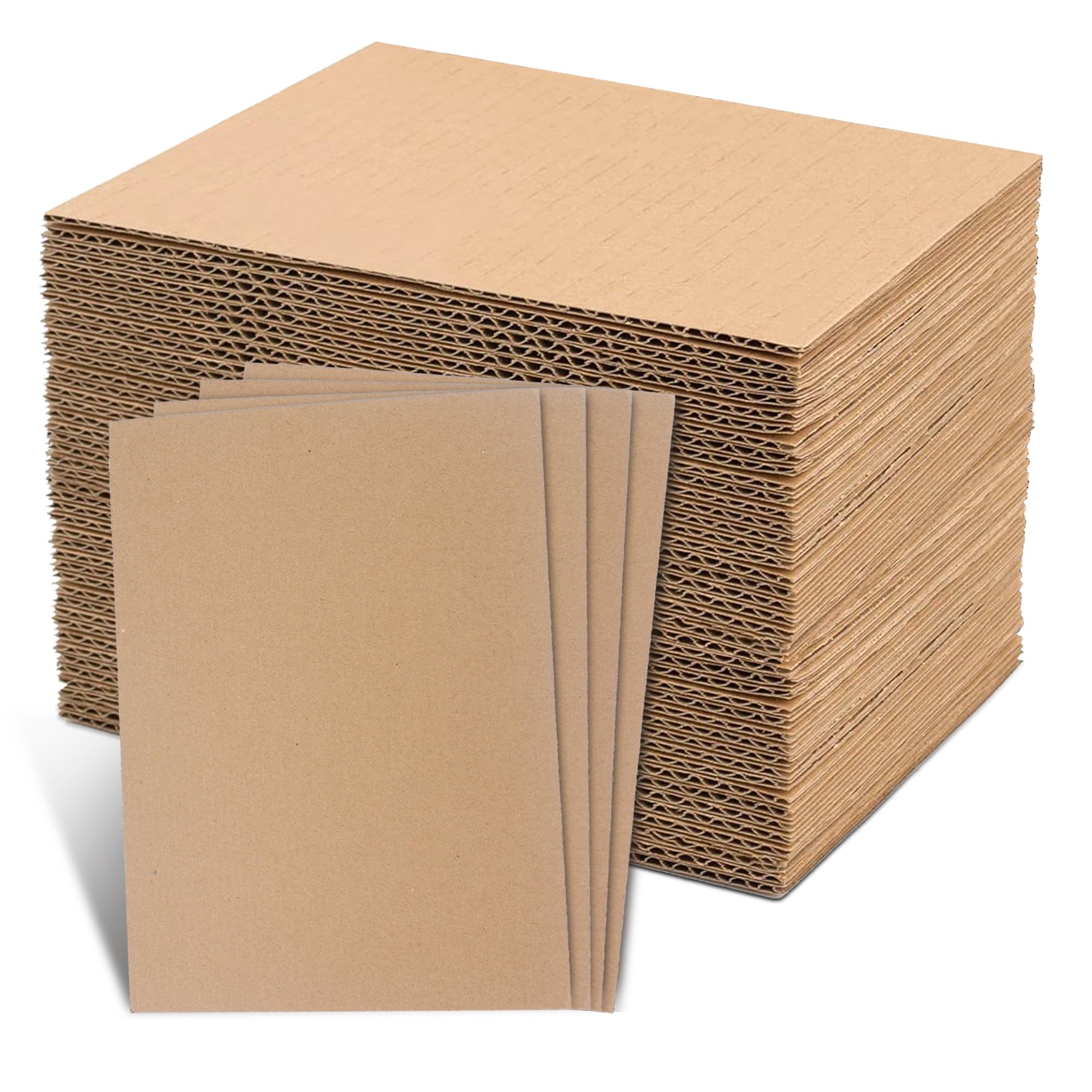 Photo 1 of 105 Pack Corrugated Cardboard Sheets (11 x 8.5 Inch) - Thick/Thin Sheets for Mailers, Fabric Organizer Boards, Box Dividers, Crafts - Cardboard Paper Inserts