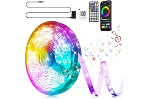 GANZQH Led Lights for Bedroom 100ft, RGB Music Sync Led Strip Lights, Color Changing Led Light Strip with Remote & App Control, Lights for Gaming, DIY, Party Room Decor (1 Roll)
