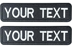 Custom Name Patch, 2PCS Personalized Embroidered Text/Name Tag, Rider Rocker Name Badges Tactical Patches for Jackets Dog Har