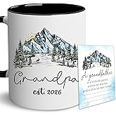 BSQUIELE Grandpa 2026 Gifts - New Grandpa Gifts - Grandfather to be Gift - Birthday Gift For Grandpas From Granddaughter, Grandson - Grandpas Mug Est 2026 - Baby Announcement Gift