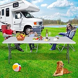SUPER DEAL 8FT Folding Picnic Table for Indoor