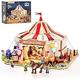 Lumibricks Traveling Circus Lighting Building-Bricks Set - The Wild West Show 1962 Pcs Collection Display Set for Adults and 