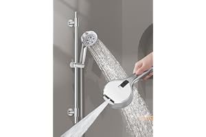 KES 30-Inch Shower Slide Bar with High Pressure 9 Functions Adjustable Handheld Shower Head & 59-Inch Hose, Built-in Power Wa