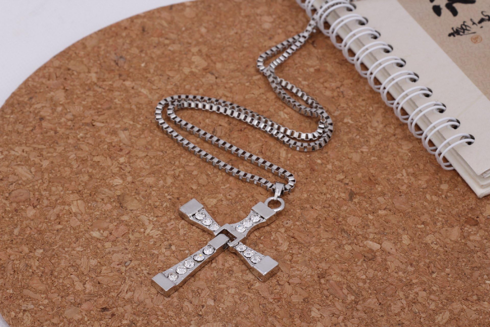 SASAMALL Fast Five Inspired Dominic Torreto Style Silver Tone Cross Necklace - Vin Diesel Cross
