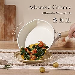 CAROTE 10" Ceramic Frying Pan Skillet, Non Stick
