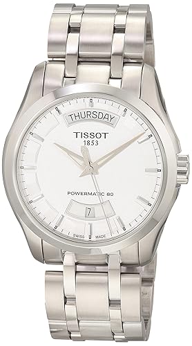 Tissot Mens Couturier 316L Stainless Steel case Swiss Automatic Watch,  Grey, Stainless Steel, 22 (T0354071103101) in Oman Whizz Wrist Watches