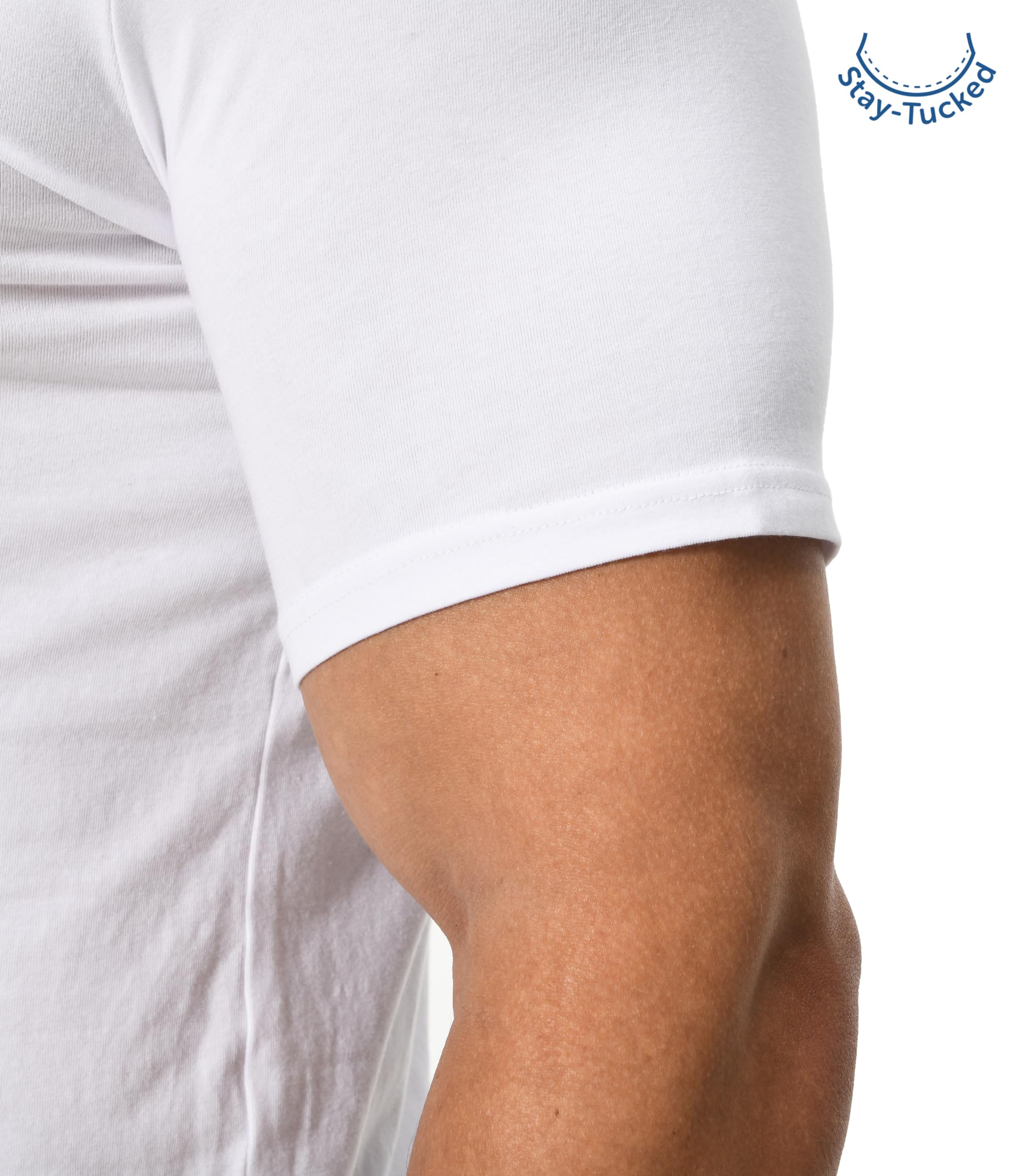 Comfneat Herren 3-Pack Elastisch T-Shirts V-Ausschnitt Baumwolle Elasthan Unterhemden (White V-Neck 3-Pack, L) 6