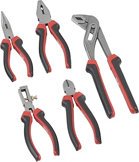Meister Zangen-Satz 5-teilig - Kombizange - Seitenschneider - Spitzzange - Abisolierzange - Wasserpumpenzange - Für Haushalt, Werkstatt & Co. , Zangen-Set , Zangen-Werkzeug , Handwerkzeug , 1570500