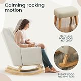 Tutti Bambini Jonah Baby Rocking Chair with Foot Stool Pebble Grey view 3