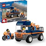 LEGO City Motorcycle Transporter 60491 Flatbed Truck 2 Motorbikes 2 Minifigures view 1