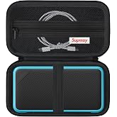 Supmay Carrying Case Compatible with New Nintendo 2DS XL/ R36 Max Retro Handheld Game Console, Video Game Console Travel Bag with Mesh Pocket for Charging Cable, TF Card, Manual, Black