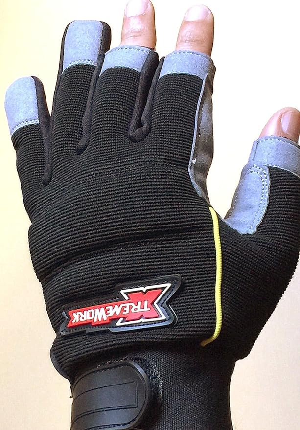 Carpenter Mechanics 3 Finger Work Safety Gloves Electricians