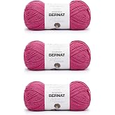 Bernat Softee Cotton Yarn for Crocheting Soft, Fuchsia, 3-Pack | #3 DK Light Yarn, 60% Cotton 40% Acrylic, Soft Crochet Yarn for Garments, Knitting &amp; Crafts, 254yds, 120g/4.2oz per skein