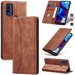 Jasonyu Flip Wallet Case for Moto G Pure,Leather
